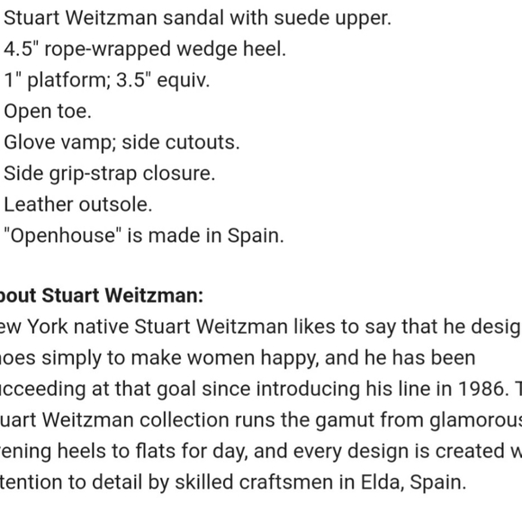 Stuart Weitzman Openhouse Wedge Espadrille NIB - Picture 9 of 9